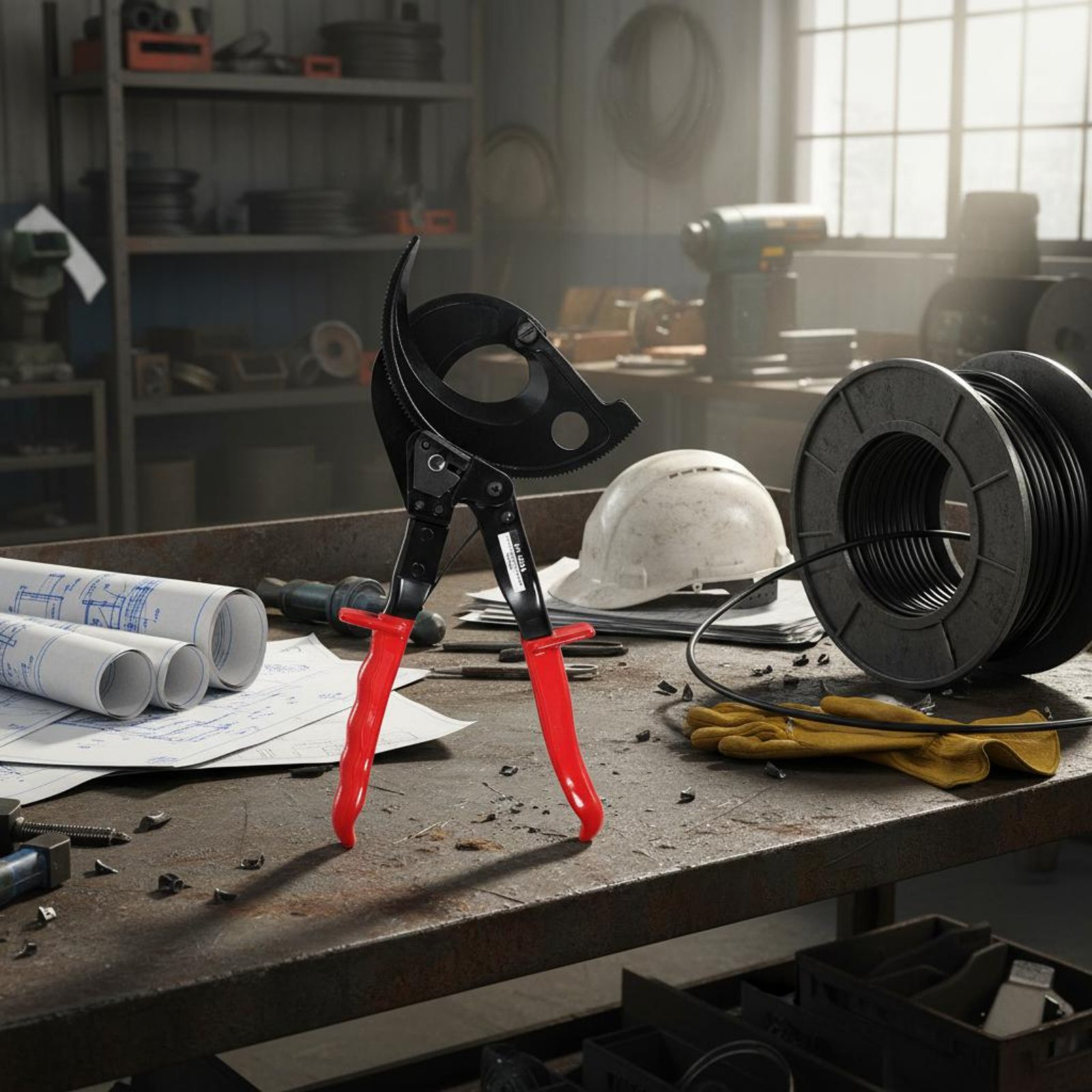 Industrial Tools - Кабелерез с храповым механизмом быстрого отсоединения,