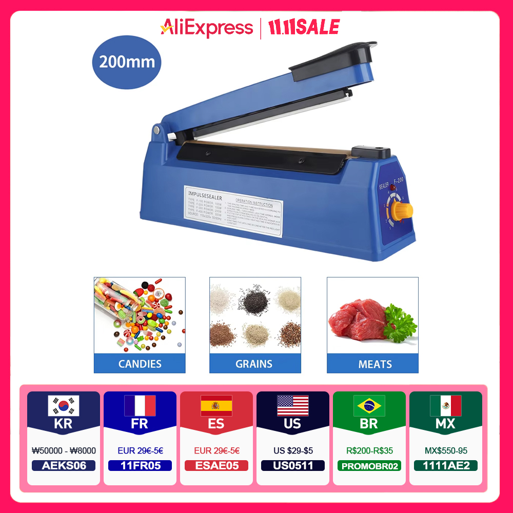 Plastic Bag Impulse Heat Sealer - Импульсный упаковщик, ручной термосварщик для 8-дюймовых