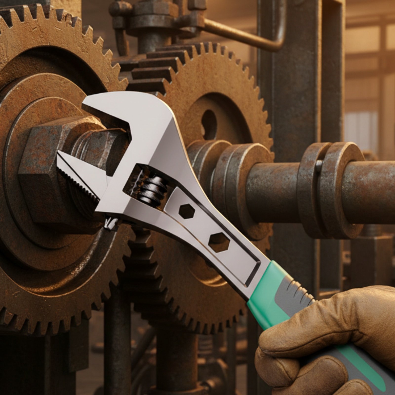 Industrial Tools - Разводной ключ с зубчатыми губками промышленного