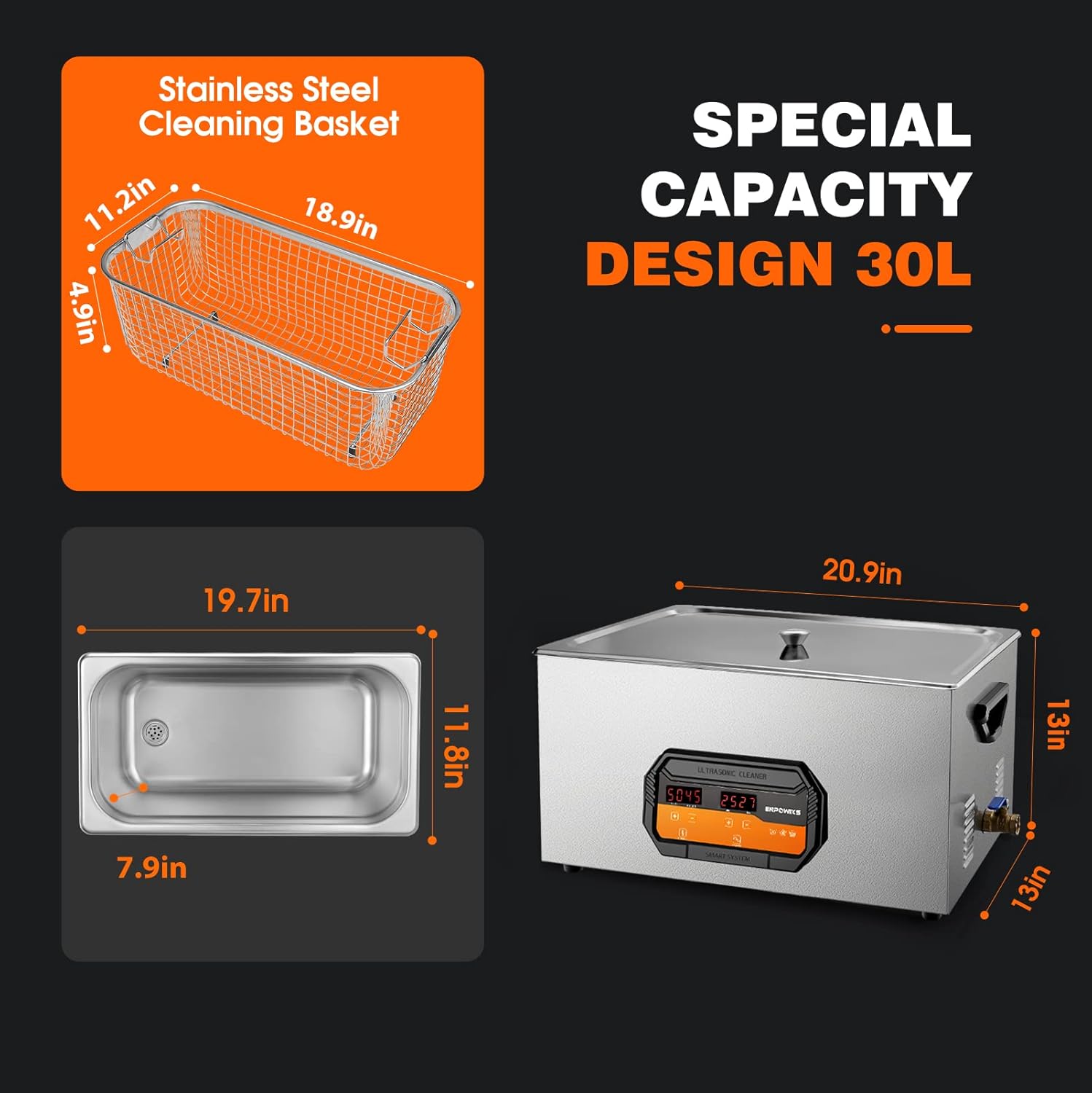 Ультразвуковой очиститель ACME – обзор и цена Ultrasonic Cleaner 30L Industrial
