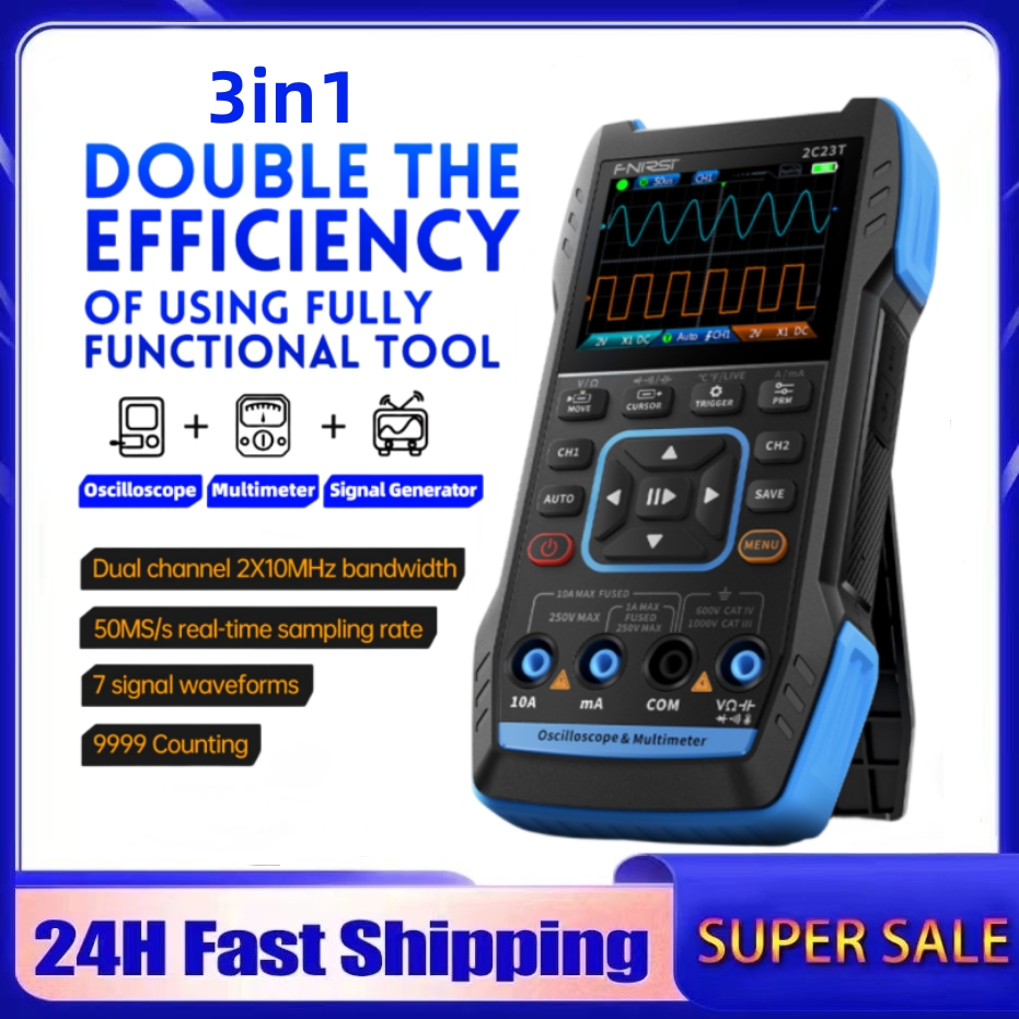 Цифровой осциллограф 3-в-1 2C2 – обзор и цена Fnirsi Digital Oscilloscope Handheld