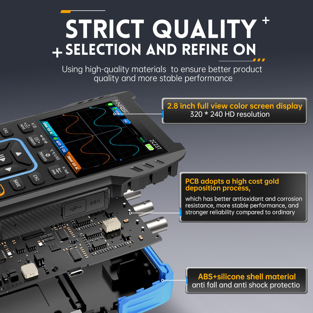 Цифровой осциллограф 3-в-1 2C2 – обзор и цена Fnirsi Digital Oscilloscope Handheld